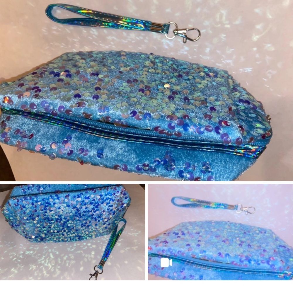 Velvet Royal Blue Sparkling Cosmetic/Traveler Bag